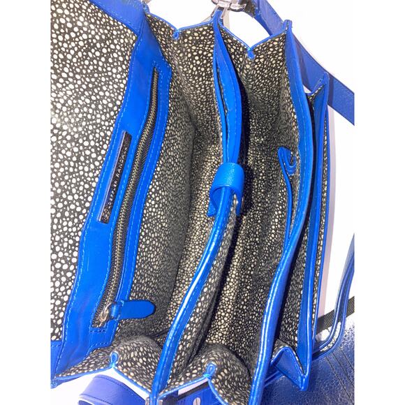 LOEFFLER RANDALL, MEDIUM BLUE LEATHER CROSSBODY BAG (ASIS) - Picture 12 of 16